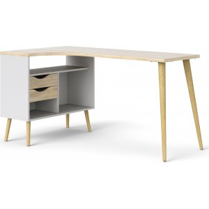 Oslo skrivebord 145 x 81 cm - Hvid/eg