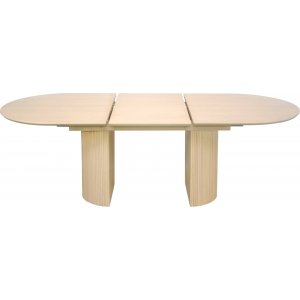 Chiba ovalt spisebord, der kan forlnges 180-240 x 100 cm hvidkalket eg
