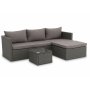 Miami udendrs sofagruppe med bord - Gr kunst-rattan