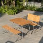 Mllan udendrsgruppe i teak: sofa + bnk og spisebord 120x80 cm
