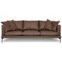 York 4-personers sofa i brunt lder - Chokolade (genbrugslder)
