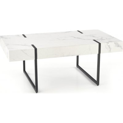 Blanca sofabord 110 x 64 cm - Hvid marmor/sort
