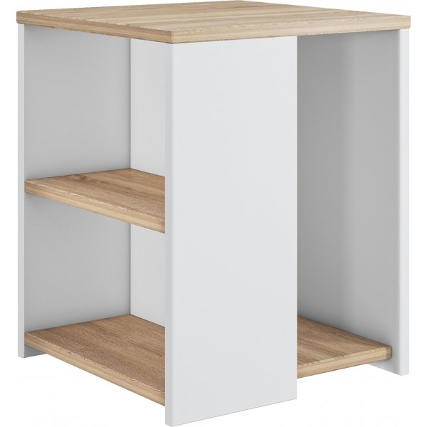 Rom sidebord 40 x 40 cm - Eg/hvid