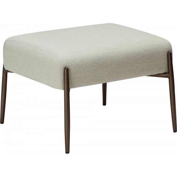 Glam fodskammel - Bone white boucl/antik messing