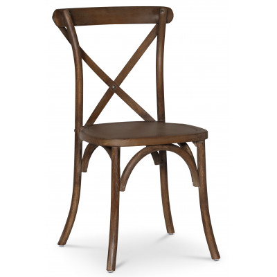 Paris vintage-stol med kryds - Vintage-brun + Mbelfdder