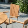 Mllan udendrsgruppe i teak: 6 lnestole med spisebord 130 cm