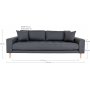 Lido 3-personers sofa - Mrkegr