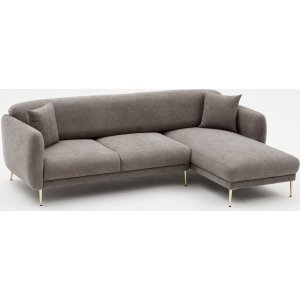 Simena divan sofa hjre - Gr/guld