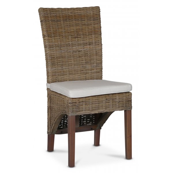 Croco spisebordsstol med hynde - Rattan