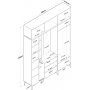 Esa hallmbler 180 x 37,5 x 240 cm Variant A - Valnd/hvid