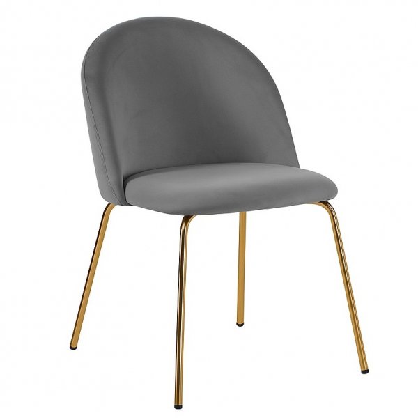Art velvet stol - Lysegr / Messing + Mbelfdder
