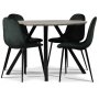Smokey spisegruppe, rundt spisebord med 4 Carisma fljlstole - Mrkegrn + 3.00 x Mbelfdder