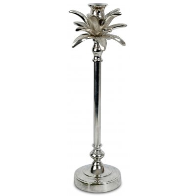 Lysestage palme H50cm - Silver