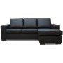 Solna Divan Sofa hjre - sort lder (bundet)