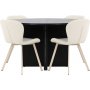 Spisebord Strada med 4 Lilja stole - Beige/sort + 4.00 x Servietringe