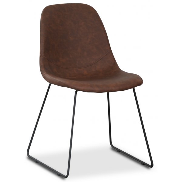 Atlantic Stol med trapez ben - Brun vintage PU