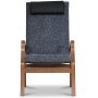 Lammet lnestol i freskind scandinavian grey - Brunbejdset eg