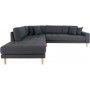 Lido Hjrnesofa med ben ende - Mrkegr