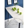 Marco spisebord 120 x 70 cm - Hvid marmor/sort