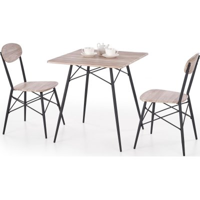 Arne kaffebord med 2 stole - Sort / sanremo eg