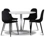 Seat spisegruppe, rundt spisebord med 4 stk Carisma fljlstole - Hvid/Sort