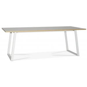Edge spisebord 240x90 cm - Hvid højtrykslaminat (HPL) + Møbelplejesæt til tekstiler