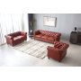 Chesterfield sofa 2-personers i brun PU