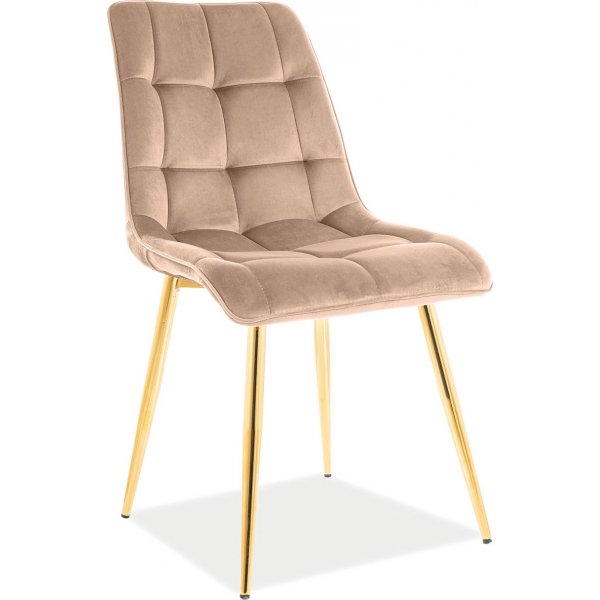 Chic spisestuestol - Beige/guld