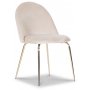 Plaza spisegruppe, marmor bord med 4 stk. Plaza fljlsstole - Beige/Hvid/Messing