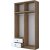 Mendy garderobe 120 cm - Valnd/hvid