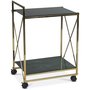 Serveringsvogn Paladium - Messing / Grn marmorglas