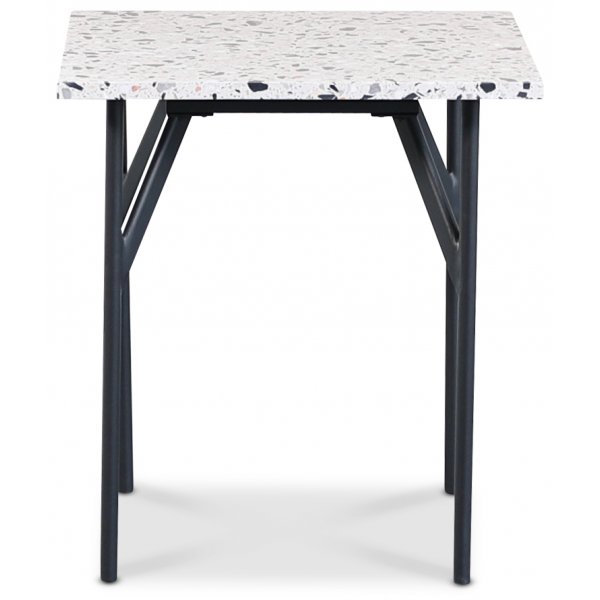 Terrazzo sidebord 50x50 cm - Terrazzo Cosmos & underdel AIR i sort metal