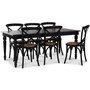 Paris spisegruppe 180 cm bord sort + 6 sorte Gaston spisestole