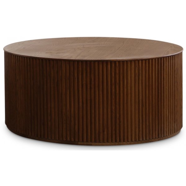 Cylinderformet rundt sofabord 100 cm - Valnd