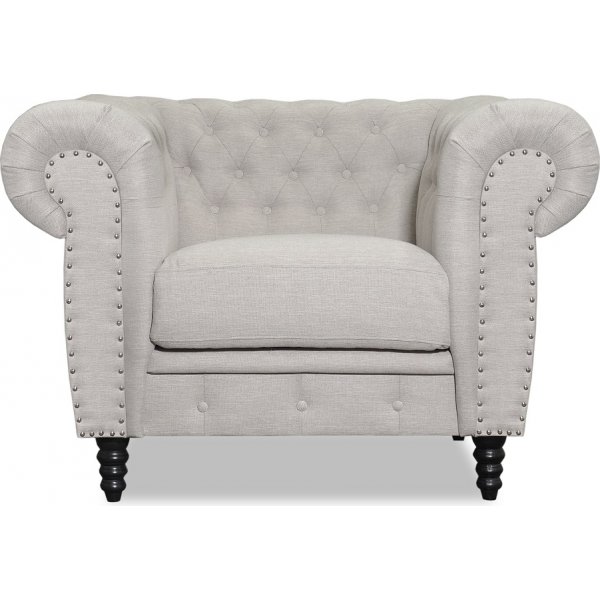 Ashford chesterfield lnestol - Beige linned