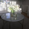 Kundebillede Accent sofabord rund 85 - Hvid marmor / Messingsfarvet
