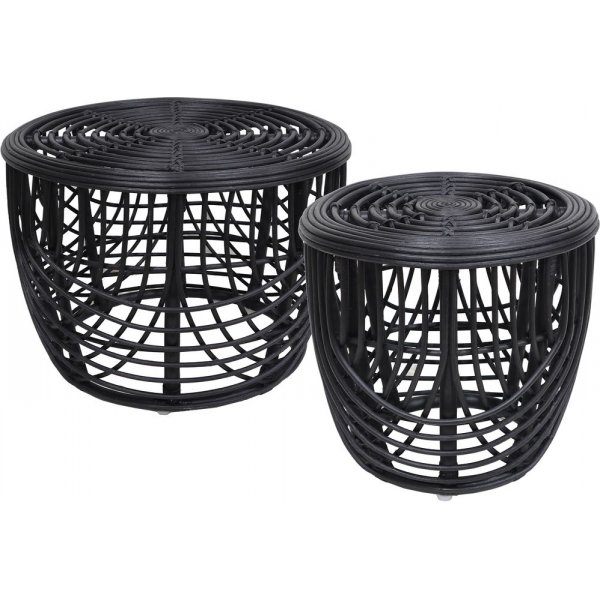 Heden sofabordsst 60/40 cm - Rattan/sort
