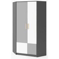 Jeffry hjørnegarderobe - Graphite/lysegrå Jeffry hjørnegarderobe - Graphite/lysegrå