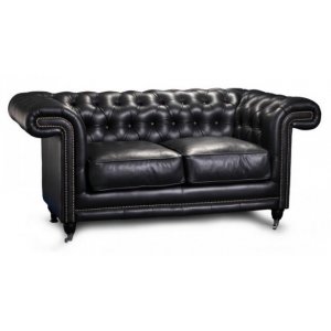 Chesterfield Manchester 2 personers ldersofa - enhver farve