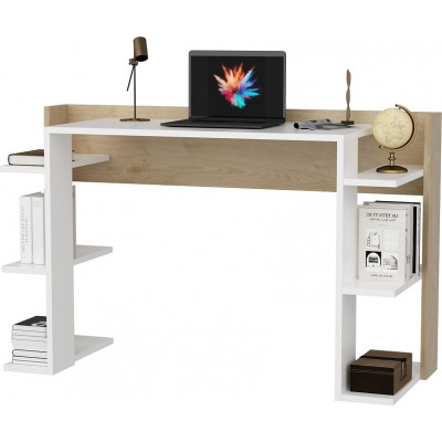 Platanus skrivebord Hvid/eg - 122,7 x 45 cm