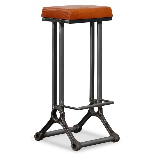 Calil barstol vintage - brunt lder