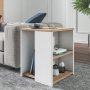 Rom sidebord 40 x 40 cm - Eg/hvid