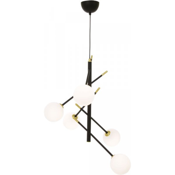 Acrobat loftslampe - Sort/mat messing/opal