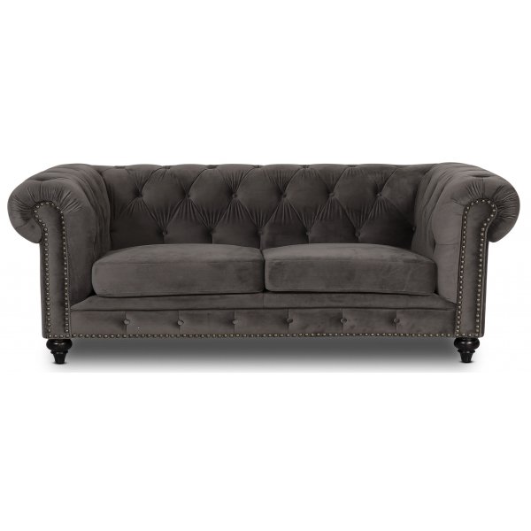 Chesterfield Montgomery 3-pers sofa - Gr fljl