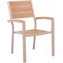 Udendrs spisest: 6 stole med bord 205 x 90 cm beige/eg - Las Vegas