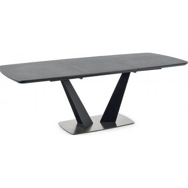 Stolpe spisebord 160-220 cm - Mrkegr/sort