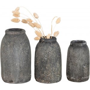 Velas Terracotta dekorativ vase - Mrkegr - 3 stk