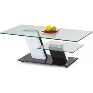K2 sofabord - Hvid/Sort/Glas + Pletfjerner til møbler