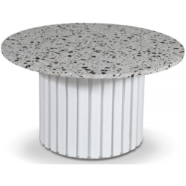Sumo Sofabord O85 - Hvidbejdset eg / Terrazzo Cosmos