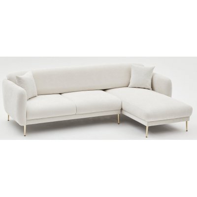 Simena divan sofa hjre - Creme hvid/guld
